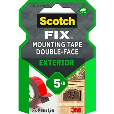 Bild av Scotch Fixeringstejp för utomhusbruk 19 mm x 1,5 m, 1 rulle (förpackningen kan variera)