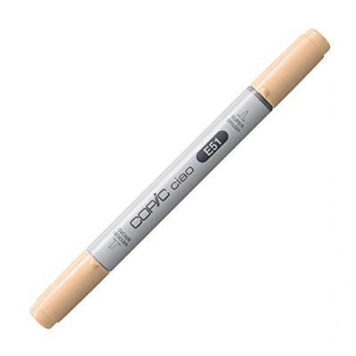 Bild av COPIC Ciao märkpenna typ E 51, mjölkig vit, mångsidig layoutmärkpenna med en medelbred och penselspets