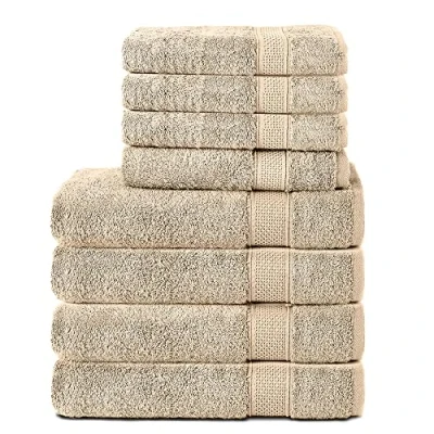 Bild av Komfortec 8 pack handduksset i 100% bomull, 4 badhanddukar 70 x 140 och handdukar 50 100 cm, frotté, mjuk, stor, turkos/petrol