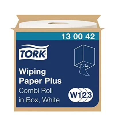 Bild av Tork Avtorkningspapper Plus vit W1/2/3, allround, 1 x 750 m rulle, 130042