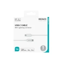 Bild av Deltaco Laddningskabel USB C till Lightning, 1 m, vit