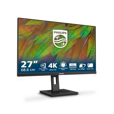 Bild av Philips 27B1N3800 27 tum Ultra HD skärm, höjdjusterbar, högtalare, adaptiv synkronisering (3840x2160, 60 Hz, 2x HDMI 2.0, 1x DisplayPort 1.4, USB hubb) svart