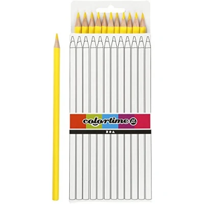 Bild av Färgpennor Colortime, mine 3 mm, l. 17 cm, gul, Grundläggande, 12st