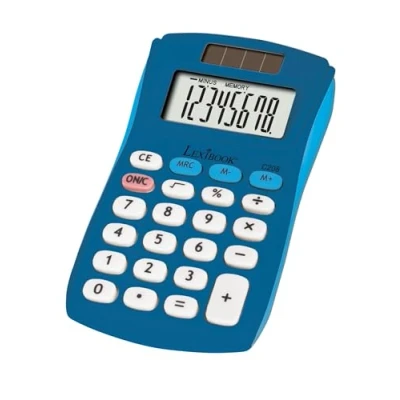 Bild av Lexibook, FRUITIES® fickräknare, 8 siffror, 4 operationer, grundläggande och avancerade funktioner, solcells batteridriven, blå, C208A