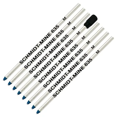 Bild av Schmidt 635M Ersatzmine für Kugelschreiber, kompatibel mit Lamy M21 und Cross 8518 4, Blau, 8 Stück