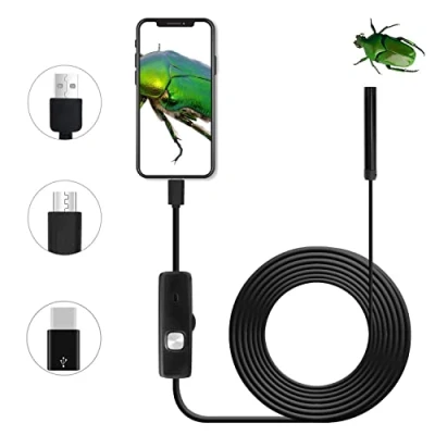 Bild av QiCheng &amp; LYS inspektionskamera endoskop, USB endoskop 5,5 mm för Android mobiltelefon surfplatta PC stationär dator, vattentät HD borskop (5m)