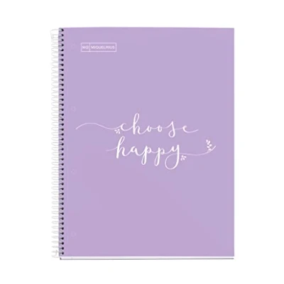 Bild av Miquelrius Notebook Messages Notebook, 1 färgremsa, A4, 80 kvadratiska ark à 5 mm, papper 90 g, 4 hål, hårt kartongomslag, lavendelfärg