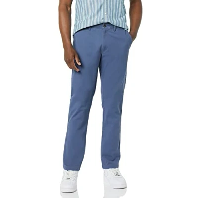 Bild av Amazon Essentials Men&#039;s Lediga stretchiga chinos atletisk passform (finns i Big &amp; Tall), Blå metallic, 34W / 34L