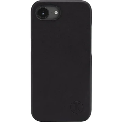 Bild av JT Berlin BackCase Kreuzberg äkta läder skyddsfodral kompatibelt med Apple iPhone 16e (Clip on fodral robust hårt skal, trådlös laddning (Qi), mjukt foder) svart