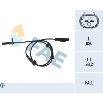 Bild av ABS givare, Sensor, hjulvarvtal, Bakaxel höger, fiat fiorino skåp/stor limousine, linea, qubo, 51782490