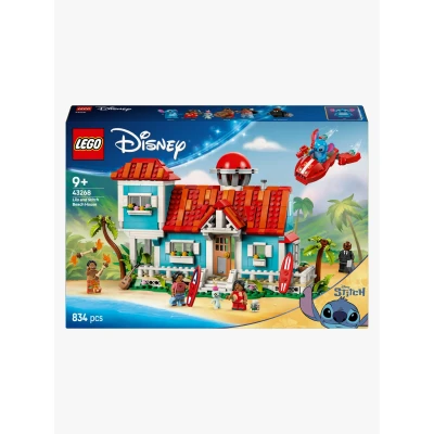 Bild av LEGO Disney Lilo och Stitch strandhus Byggset, Detaljerat Byggleksak för barn fans, Present roliga låtsaslekar, Passar alla flickor pojkar som älskar karaktärerna rymdskeppen 43268