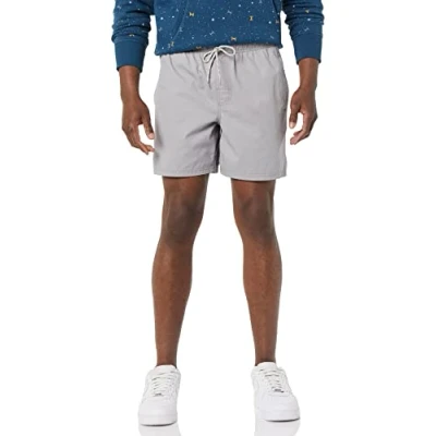 Bild av Amazon Essentials Men&#039;s Shorts 15 cm (6 tum) med dragsko innersöm, Ljusgrå, S