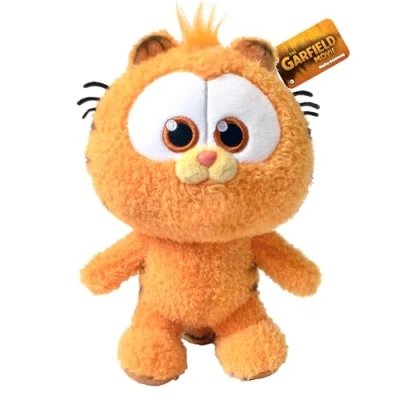 Bild av ANIMAGIC Baby Garfield plysch mjuk katt i babyversion orange för barn som gillar den berömda sovande katten serietidningshjältar födelsedag/julklapp från 2 år