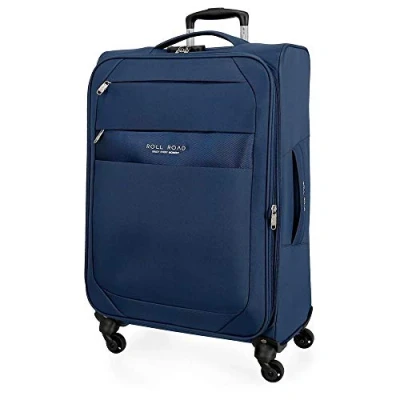 Bild av Roll Road Royce Blue Medium resväska 43 x 66 26 cm mjuk polyester kombinationslås 64 liter 6 kg 4 hjul