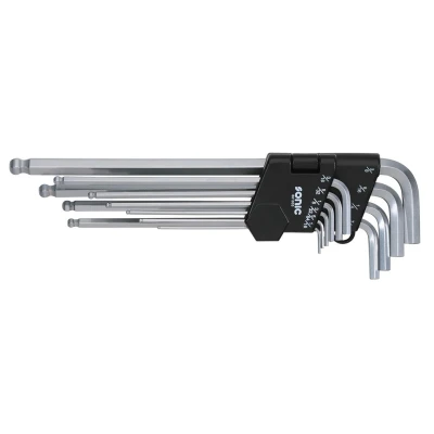 Bild av SONIC 601003 Ensemble de tournevis coudés 1/16, 5/64, 3/32, 1/8, 5/32, 3/16, 7/32, 1/4, 5/16, 3/18 Acier chrome vanadium 10
