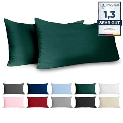 Bild av Dreamzie Kuddfodral 40x80 Renforcé Bomull (Set om 2) Kijani Tätt vävd med 57 trådar/cm² Kudde 40 x 80 cm Oeko Tex certifierad