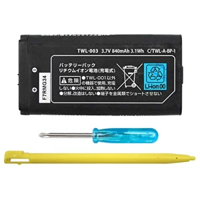 Bild av OSTENT 840 mAh uppladdningsbart litiumjon batteri + verktyg pennpaket för Nintendo DSi NDSi