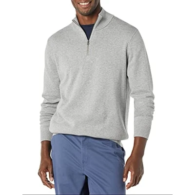 Bild av Amazon Essentials herr 100% bomull kvartsblixtlås, Medium grå Heather,