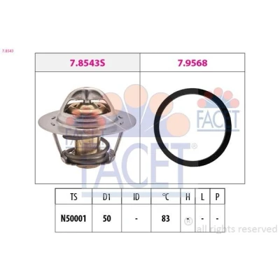 Bild av FACET 7.8543 Thermostat d&#039;eau 83 50 Made in Italy OE Equivalent avec joint d&#039;étanchéite RENAULT: MEGANE 3 Coupe, SCENIC 2, Kangoo I