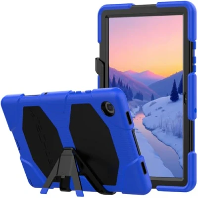 Bild av TECHGEAR G SHOCK fodral passar Samsung Galaxy Tab A7 10,4 2020 (SM T500/SM T505) Tufft robust kraftig rustning stötsäker påverkan överlevnad med stativ skal blå