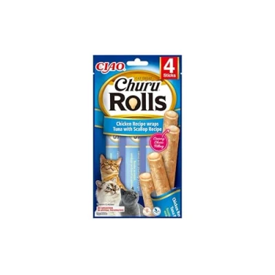 Bild av Churu Cat Rolls Chicken and Tuna Wrap With Scallop 4 st
