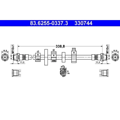 Bild av Bromsslang Ate 83.6255 0337.3