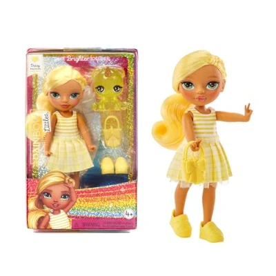 Bild av Rainbow High Littles Daisy Madison liten, rörlig modedocka gul 14 cm stor docka med handväska och magisk björn för barn samlare