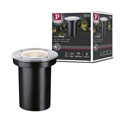 Bild av Paulmann 94390 LED infälld golvlampa golv IP65 dimbar utomhusbelysning rostfritt stål utomhu trädgård GU10