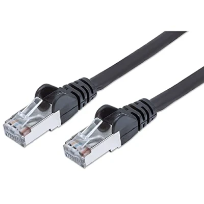 Bild av PremiumCord nätverkskabel, Ethernet, LAN &amp; Patch kabel CAT6a, 10 Gbit/s, S/FTP PIMF skärm, AWG 26/7, 100% Cu, snabb flexibel och robust RJ45 kabel, svart, 7 m
