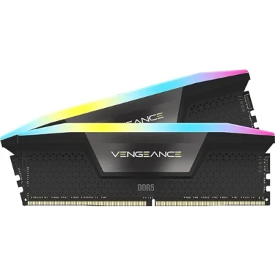 Bild av CORSAIR VENGEANCE RGB DDR5 RAM 32 GB (2 x 16 GB) 6200 MHz CL36 Intel XMP iCUE kompatibelt datorminne svart (CMH32GX5M2E6200C36)