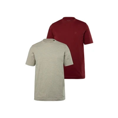 Bild av JP 1880 herrstora storlekar, överdimensionerade herrkläder, L 8XL t shirts, basic, 2 pack, rund hals, upp till 702637, Mörkröd, XL
