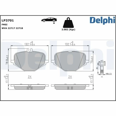 Bild av Bromsbeläggssats, skivbroms DELPHI LP3701