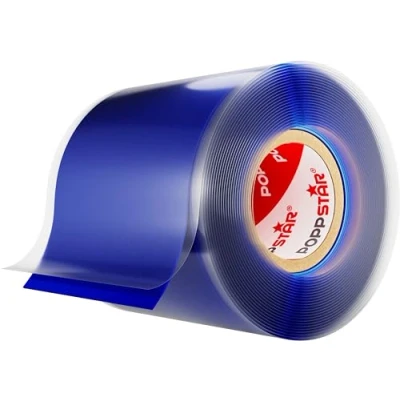 Bild av Poppstar 1x 3m vulktejp silikon, självförseglande silikonband (applicerbar under vatten) reparationsband/isoleringsband/tätningsband 50mm brett, blå