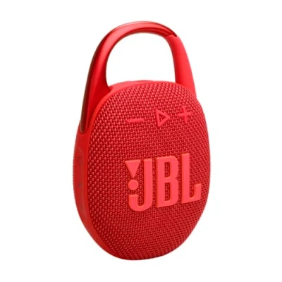 Bild av JBL Clip 5 Bärbar Bluetooth högtalare med Pro ljud, ett kraftfullt bas Playtime Boost funktion, 12h batteritid, vatten och dammtät design, röd