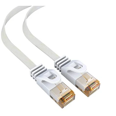 Bild av mumbi LAN kabel 10 m CAT 6 nätverkskabel platt CAT6 Ethernet patchkabel RJ45 meter, vit
