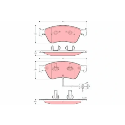 Bild av TRW GDB1598 Jeu de plaquettes frein contact signal d&#039;usure inclus AUDI: A8 D2