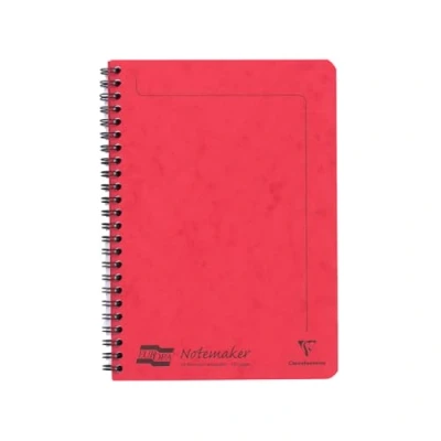 Bild av Clairefontaine Ref 4858Z Europa Notemaker sidobunden anteckningsbok (120 sidor) A5 storlek, 90 gsm borstat velumpapper, mikroperforerade ark, fodrade linjaler röd