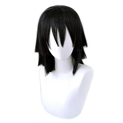 Bild av HIROAKIYA Obanai Iguro Wig, Demon Slayer Kimetsu no Yaiba Cosplay Wig with Cap
