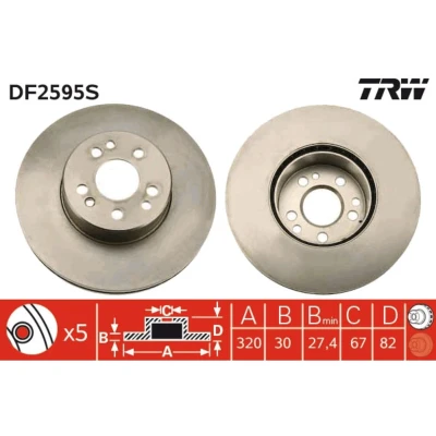 Bild av Bromsskiva TRW DF2595S