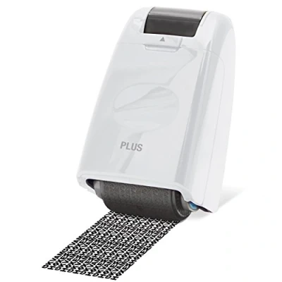 Bild av PLUS Japan, Guard Your ID kamouflage rullstämpel i vitt, 1 st paket (1 x stämpel), IS 500 cm