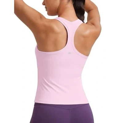 Bild av CRZ yoga Butterluxe Ryggsäck för dam fitness atletisk ärmlös tanktopp, Vita rosa, 34
