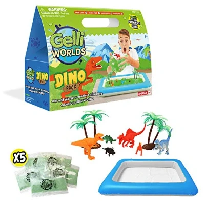 Bild av Zimpli Kids Gelli Worlds dino Pack, grön, figurer, 5 användningsområden, sensoriskt och fantasifullt lekset för barn