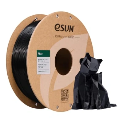 Bild av eSUN PLA+ Filament 1.75mm, Förbättrad Seghet PLA Plus 3D skrivarfilament, Dimensionell Noggrannhet +/ 0.03mm, 1KG Spole (2.2 LBS) tryckmaterial för skrivare, Svart