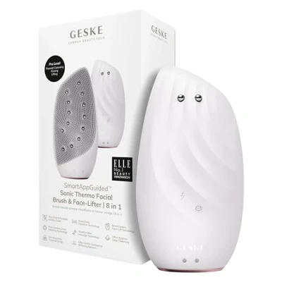 Bild av Geske Sonic Thermo Facial Brush Facelifter 8 IN 1 Electronic Tools SMARTAPPGUIDED Ansiktsvård tillbehör, Storlek: One Size, Starlight