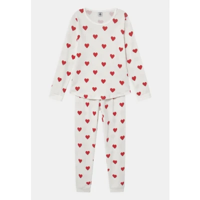 Bild av Petit Bateau Heart Pyjamas för barn, Storlek: 140, Marshmallow/terkuit