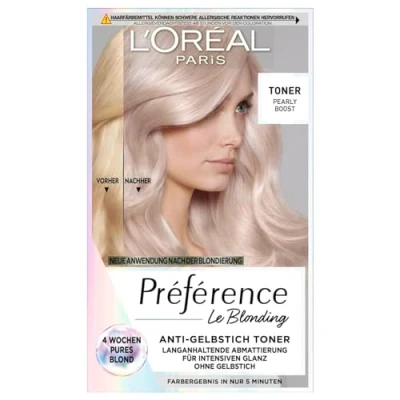 Bild av L&#039;Oréal Paris hårtoner, anti gul stygn för sval blond och intensiv glans, utan ammoniak, Préférence Le Blonding, Platinum Ice