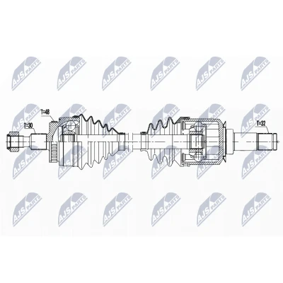 Bild av Drivaxel mercedes benz m klass (w163), Bakaxel, Bakaxel höger, vänster, [w163], 1633500110, 1633500210, A1