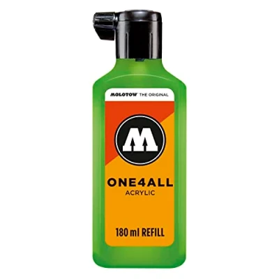 Bild av Molotow ONE4ALL Refill akryl (påfyllningsbläck för permanent markör, 1 styck à 180 ml) färg 222 kacao77 universes green