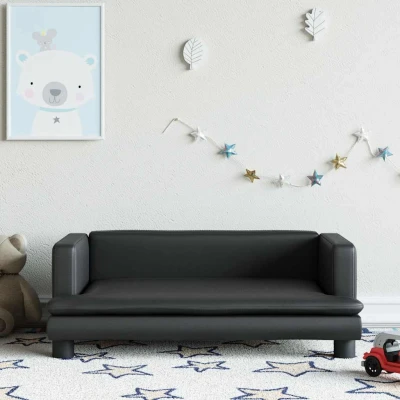 Bild av VidaXl Barnsoffa Svart 80X45X30 Cm Konstläder