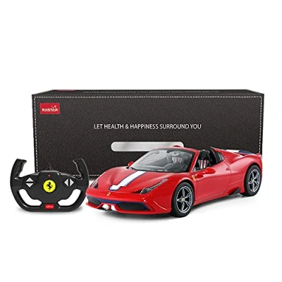 Bild av RASTAR Fjärrstyrd Ferraribil, 1/14 Ferrari 458, Special A, röd leksaksbil, konvertibel, automatisk öppning/stängning